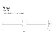Kinkiet Finger W0214 biały kinkiet podłużny LED 9W Maxlight  ip 54 biały 　 - 3