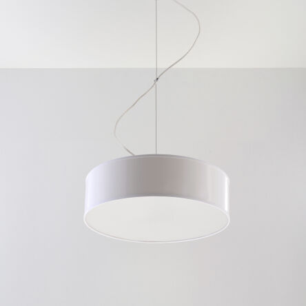 Elegancka Lampa Sufitowa Koło Wisząca ARENA 35  SL. 0117 klosz z tworzywa sztucznego w kolorze białym w kształcie walca