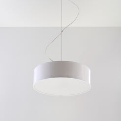 Elegancka Lampa Sufitowa Koło Wisząca ARENA 35  SL. 0117 klosz z tworzywa sztucznego w kolorze białym w kształcie walca
