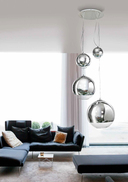 Lampa wisząca Silver Ball 4 AZzardo   AZ2531 kule w kolorze chromu i transparentnego szkła