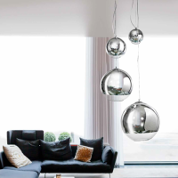 Lampa wisząca Silver Ball 4 AZzardo   AZ2531 kule w kolorze chromu i transparentnego szkła