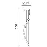Lampa wisząca Amber Milano 9 Brass AZ4014 Azzardo mosiądz - 2