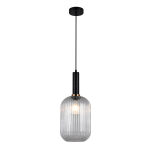 Lampa wisząca ANTIOLA PND-5588-1L-BK+CL Italux SZKLANY TRANSPARENTNY KLOSZ  CZARNE AKCENTY ŚREDNICA 20 CM - 2