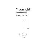 Lampa wisząca mini  MAX-LIGHT Moonlight mała P0076-01D Chromowany klosz kryształki elegancki - 2