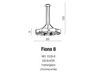 Lampa wisząca Fiona 8 AZzardo MD1029-8 AZ0154 nowoczesna lampa wykonana wykonana jest z metalu i szkła designerski styl - 3
