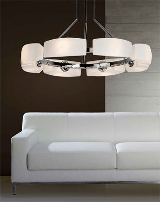 Lampa wisząca Fiona 8 AZzardo MD1029-8 AZ0154 nowoczesna lampa wykonana wykonana jest z metalu i szkła designerski styl