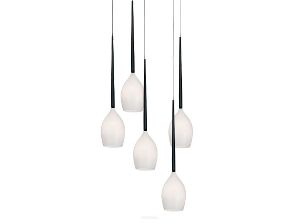 Lampa wisząca Izza 5 Shiny White AZzardo AZ0311 białe klosze w kształcie kielichów nowoczesny