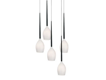 Lampa wisząca Izza 5 Shiny White AZzardo AZ0311 białe klosze w kształcie kielichów nowoczesny