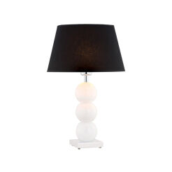Lampa stołowa FUDŻI 3624 Argon Szykowna biała podstawa i czarny klosz
