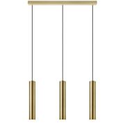 Lampa wisząca RUBEN 107883 Markslojd  ZŁOTE TUBY ZAWIESZONE NA PODSUFITCE W KSZTAŁCIE LISTWY