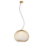 Lampa wisząca CLARISA MDM-3842-1 GD Italux ZŁOTA OPRAWA NIETYPOWE WYKONANIE STYLOWE POŁĄCZENIE SZKLANEGO KLOSZA Z DRUCIANYM ABAŻUREM - 2