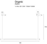 Lampa wisząca ORGANIC HORIZON P0357 poprzeczna rurka Maxfliz lampa jest w stylu nowoczesnym biała led okrągła - 2
