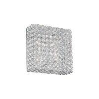 Plafon ADMIRAL PL4 Ideal Lux  080338   klosz w kształcie prostokąta z metalowych pierścieni wewnątrz których znajdują się kryształki