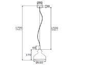 Lampa wisząca CRUZ 4198 Argon szklana mosiądz - 2