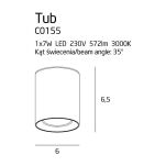 Lampa sufitowa TUB C0155 MAXlight BIAŁA TUBA LED 3000K NOWOCZESNA FUNKCJONALNA  - 6