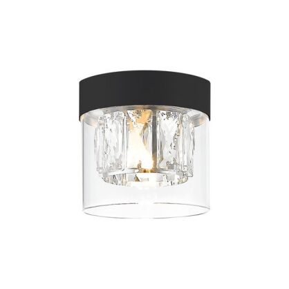 Plafon GEM Modne połączenie korpusu w kolorze czarnym szklanego klosza i kryształków STYLOWA ELEGANCKA ZUMALINE C0389-01A-P7AC