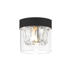 Plafon GEM Modne połączenie korpusu w kolorze czarnym szklanego klosza i kryształków STYLOWA ELEGANCKA ZUMALINE C0389-01A-P7AC