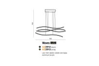 Lampa wisząca WAVES AZ2912 nowoczesny styl kolor czarny aluminiowa 4 ledowe fale - 4