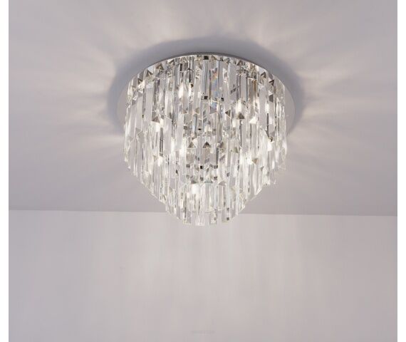 Plafon Monaco C0136 Maxlight  okrągły kryształowy z metalu i szkła