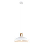 Lampa wisząca Danito MDM3153/1L W italux biała z elemetem drewna - 2