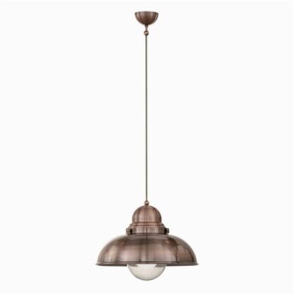 Lampa wisząca Sailor SP1 D43 miedź Ideal Lux 025315    posiada metalową oprawę wykończoną w kolorze miedzi klosz ze szkła styl industralny
