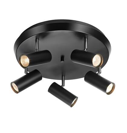 Lampa sufitowa TORINO Czarny/Stal 5L 107782