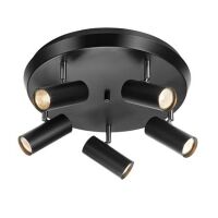 Lampa sufitowa TORINO Czarny/Stal 5L 107782