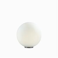 Lampa stołowa  Mapa Bianco TL1 D40  D40  Ideal Lux 000206 kulisty klosz z białego trawionego, dmuchanego szkła
