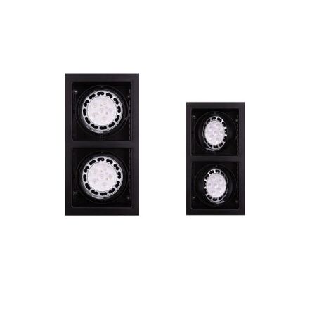 Oprawa wpuszczana matrix II  czarna h0049 maxlight techniczna ar111 prostokątna podwójna