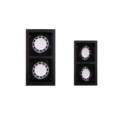 Oprawa wpuszczana matrix II  czarna h0049 maxlight techniczna ar111 prostokątna podwójna