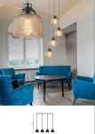 Lampa wisząca MORA 4 LINE DEL-8150-4PL klosze na listwie nowoczesna designerska 14,5 cm szerokości klosza szkło wytłaczane wzorem - 2