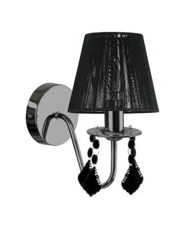 Lampa ścienna kinkiet mona LP-5005/1W czarny Light prestige nowoczesny abażur z tasiemki