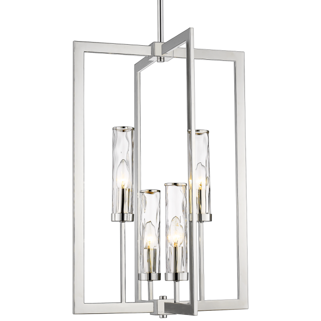 Lampa wisząca Oxford - P04052NI COSMO Light szkło imitujące FALE wykonana w stylu nowojorskim połączonym z klasycznym  
