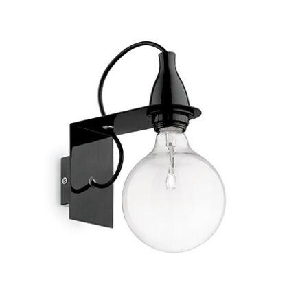 Kinkiet Minimal AP1 Ideal Lux 045214  metalowa oprawa w kolorze czarnym prosty sknadynawski styl