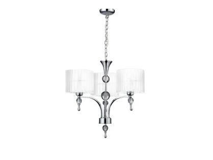 Lampa wisząca Impress 3 Azzardo 1976-3P WH z metalu o wykończeniu chromowanym i szklanym abażury w kolorze białym