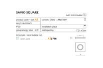 Lampa sufitowa SAVIO SQUARE elegancka wpuszczana AZ2778 - 2