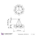 Lampa wisząca MARSIADA LDP 6033-25 (BK+GD) Lumina Deco czarno-złota nowoczesna - 4