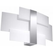 Sollux Lampa ścienna Kinkiet CELIA SL.0350 Z białego szkła korpus chromowany 2xG9