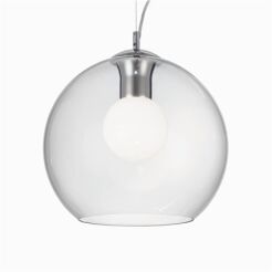 Lampa wisząca Nemo SP1 D30 Ideal Lux  052809  posiada okrągły szklany prezroczysty klosz