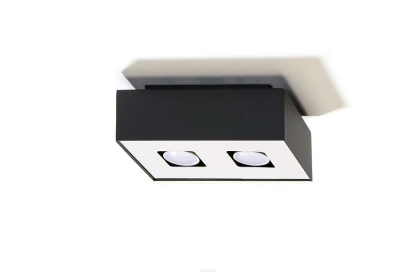 Designerska LAMPA SUFITOWA LISTWA SUFITOWA Mono 2 Czarny SL.0071 SOLLUX LIGHTING techniczny nowoczesny prostokąt