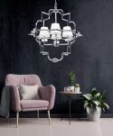 Lampa wisząca BALTIMORE LDP 8020-4 (CHR+WT) Lumina Deco glamour chromowana z białymi abażurami - 2