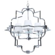 Lampa wisząca BALTIMORE LDP 8020-4 (CHR+WT) Lumina Deco glamour chromowana z białymi abażurami