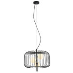 Lampa wisząca DAREN MDM-3936/3 BK Italux Stylowa druciana ze szklanymi kloszami czarna - 2