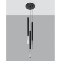 Lampa wisząca MOZAICA 1 SL.0887 SOLLUX LIGHTING nowoczesna czarno/srebrna