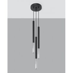 Lampa wisząca MOZAICA 1 SL.0887 SOLLUX LIGHTING nowoczesna czarno/srebrna