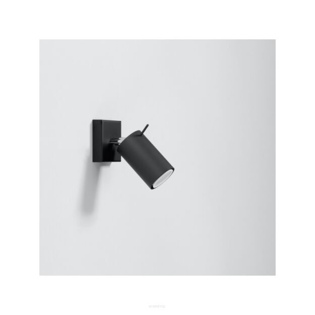Lampa ścienna Ring kinkiet 1-punktowy czarny SL.0091 SOLLUX LIGHTING  tuba sollux