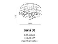 Lampa wisząca Luvia AZzardo AZ2542 wykonana jest z metalu i szkła w kolorze chromu podstawa ma kształt okrągły - 3