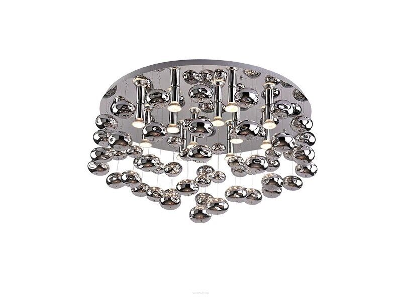 Lampa wisząca Luvia AZzardo AZ2542 wykonana jest z metalu i szkła w kolorze chromu podstawa ma kształt okrągły