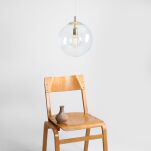 Lampa wisząca GLOBE szklana kula z czarnym wykończeniem ALDEX 562G5   - 2