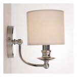 Kinkiet Abu Dhabi - W01888WH COSMO Light nowoczesna lampa z metalową podstawą o wykończeniu chromowanym biały okrągły abażur w kształcie tuby 14 cm średnicy klosza - 3